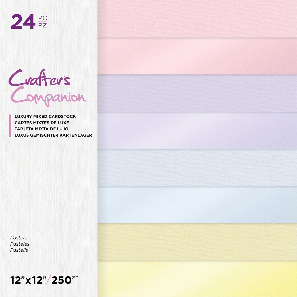 Pastels 12x12 Inch Luxury Mixed Cardstock Pad (CC-LMIX12-PAST)